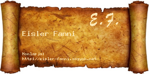 Eisler Fanni névjegykártya